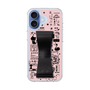 スリムプロテクションケース - STAND & RING RIBBON Black［ 内藤ルネ - RUNE Girl Retro & Modern - Pink ］