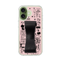 スリムプロテクションケース - STAND & RING RIBBON Black［ 内藤ルネ - RUNE Girl Retro & Modern - Pink ］