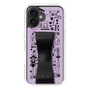 スリムプロテクションケース - STAND & RING RIBBON Black［ 内藤ルネ - RUNE Girl Retro & Modern - Purple ］