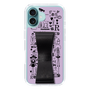 スリムプロテクションケース - STAND & RING RIBBON Black［ 内藤ルネ - RUNE Girl Retro & Modern - Purple ］