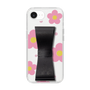 スリムプロテクションケース - STAND & RING RIBBON Black［ 内藤ルネ - RUNE Flower - Pink ］