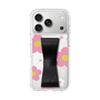 スリムプロテクションケース - STAND & RING RIBBON Black［ 内藤ルネ - RUNE Flower - Pink ］