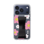 スリムプロテクションケース - STAND & RING RIBBON Black［ 内藤ルネ - RUNE Flower - Pink ］