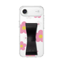 スリムプロテクションケース - STAND & RING RIBBON Black［ 内藤ルネ - RUNE Flower - Pink ］