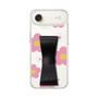 スリムプロテクションケース - STAND & RING RIBBON Black［ 内藤ルネ - RUNE Flower - Pink ］