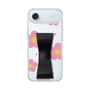 スリムプロテクションケース - STAND & RING RIBBON Black［ 内藤ルネ - RUNE Flower - Pink ］