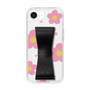 スリムプロテクションケース - STAND & RING RIBBON Black［ 内藤ルネ - RUNE Flower - Pink ］