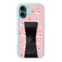 スリムプロテクションケース - STAND & RING RIBBON Black［ ハローキティ - リボン - ガーリーフラワー ］