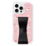 スリムプロテクションケース - STAND & RING RIBBON Black［ ハローキティ - リボン - ガーリーフラワー ］