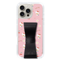 スリムプロテクションケース - STAND & RING RIBBON Black［ ハローキティ - リボン - ガーリーフラワー ］