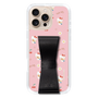 スリムプロテクションケース - STAND & RING RIBBON Black［ ハローキティ - リボン - ガーリーフラワー ］
