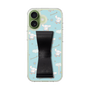 スリムプロテクションケース - STAND & RING RIBBON Black［ シナモロール - リボン - ガーリーフラワー ］