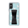 スリムプロテクションケース - STAND & RING RIBBON Black［ シナモロール - リボン - ガーリーフラワー ］