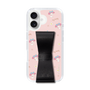 スリムプロテクションケース - STAND & RING RIBBON Black［ マイメロディ - リボン - ガーリーフラワー ］