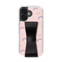 スリムプロテクションケース - STAND & RING RIBBON Black［ マイメロディ - リボン - ガーリーフラワー ］