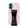 スリムプロテクションケース - STAND & RING RIBBON Black［ マイメロディ - リボン - ガーリーフラワー ］