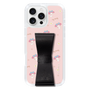 スリムプロテクションケース - STAND & RING RIBBON Black［ マイメロディ - リボン - ガーリーフラワー ］