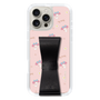 スリムプロテクションケース - STAND & RING RIBBON Black［ マイメロディ - リボン - ガーリーフラワー ］