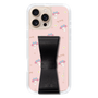 スリムプロテクションケース - STAND & RING RIBBON Black［ マイメロディ - リボン - ガーリーフラワー ］