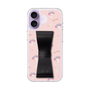 スリムプロテクションケース - STAND & RING RIBBON Black［ マイメロディ - リボン - ガーリーフラワー ］