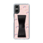 スリムプロテクションケース - STAND & RING RIBBON Black［ マイメロディ - リボン - ガーリーフラワー ］
