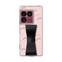 スリムプロテクションケース - STAND & RING RIBBON Black［ マイメロディ - リボン - ガーリーフラワー ］
