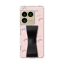 スリムプロテクションケース - STAND & RING RIBBON Black［ マイメロディ - リボン - ガーリーフラワー ］