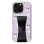 スリムプロテクションケース - STAND & RING RIBBON Black［ クロミ - リボン - ガーリーフラワー ］