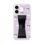 スリムプロテクションケース - STAND & RING RIBBON Black［ クロミ - リボン - ガーリーフラワー ］
