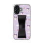 スリムプロテクションケース - STAND & RING RIBBON Black［ クロミ - リボン - ガーリーフラワー ］