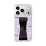 スリムプロテクションケース - STAND & RING RIBBON Black［ クロミ - リボン - ガーリーフラワー ］