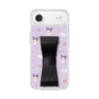 スリムプロテクションケース - STAND & RING RIBBON Black［ クロミ - リボン - ガーリーフラワー ］