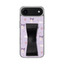スリムプロテクションケース - STAND & RING RIBBON Black［ クロミ - リボン - ガーリーフラワー ］