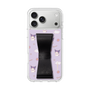 スリムプロテクションケース - STAND & RING RIBBON Black［ クロミ - リボン - ガーリーフラワー ］