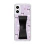 スリムプロテクションケース - STAND & RING RIBBON Black［ クロミ - リボン - ガーリーフラワー ］