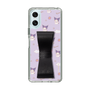 スリムプロテクションケース - STAND & RING RIBBON Black［ クロミ - リボン - ガーリーフラワー ］