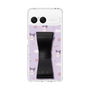 スリムプロテクションケース - STAND & RING RIBBON Black［ クロミ - リボン - ガーリーフラワー ］