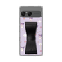 スリムプロテクションケース - STAND & RING RIBBON Black［ クロミ - リボン - ガーリーフラワー ］