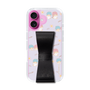スリムプロテクションケース - STAND & RING RIBBON Black［ リトルツインスターズ - リボン - ガーリーフラワー ］