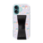 スリムプロテクションケース - STAND & RING RIBBON Black［ リトルツインスターズ - リボン - ガーリーフラワー ］