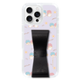 スリムプロテクションケース - STAND & RING RIBBON Black［ リトルツインスターズ - リボン - ガーリーフラワー ］