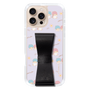 スリムプロテクションケース - STAND & RING RIBBON Black［ リトルツインスターズ - リボン - ガーリーフラワー ］