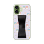 スリムプロテクションケース - STAND & RING RIBBON Black［ リトルツインスターズ - リボン - ガーリーフラワー ］