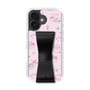 スリムプロテクションケース - STAND & RING RIBBON Black［ マイメロディ - リボン - カフェ ］