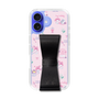 スリムプロテクションケース - STAND & RING RIBBON Black［ マイメロディ - リボン - カフェ ］