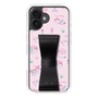 スリムプロテクションケース - STAND & RING RIBBON Black［ マイメロディ - リボン - カフェ ］