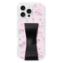スリムプロテクションケース - STAND & RING RIBBON Black［ マイメロディ - リボン - カフェ ］