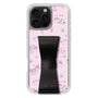 スリムプロテクションケース - STAND & RING RIBBON Black［ マイメロディ - リボン - カフェ ］