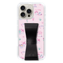 スリムプロテクションケース - STAND & RING RIBBON Black［ マイメロディ - リボン - カフェ ］