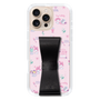 スリムプロテクションケース - STAND & RING RIBBON Black［ マイメロディ - リボン - カフェ ］